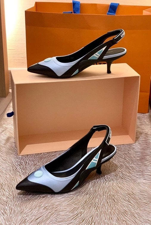 Women heel leather silk shoes, heel 5.5cm,size 34-41, with box , SS110-174-181