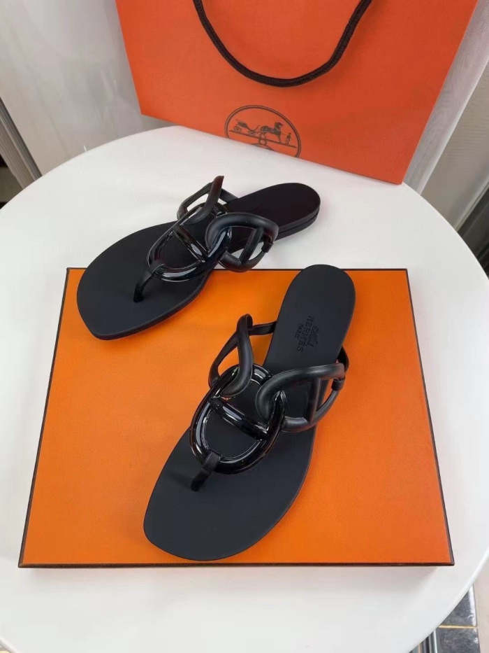 Flat leather sandals slippers , size 35-41  , with box,  SS50-875-880