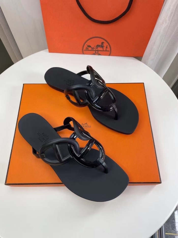 Flat leather sandals slippers , size 35-41  , with box,  SS50-875-880