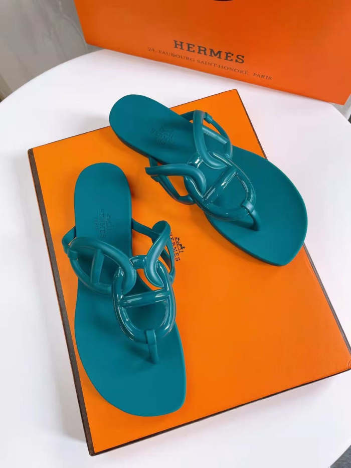 Flat leather sandals slippers , size 35-41  , with box,  SS50-875-880