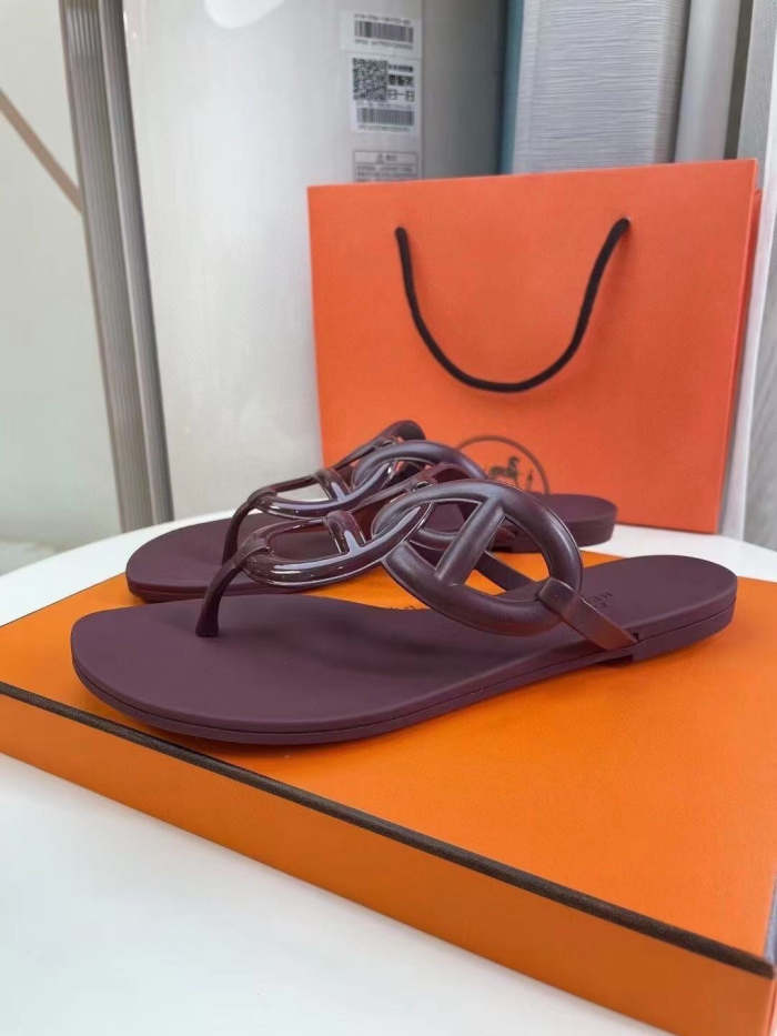 Flat leather sandals slippers , size 35-41  , with box,  SS50-875-880