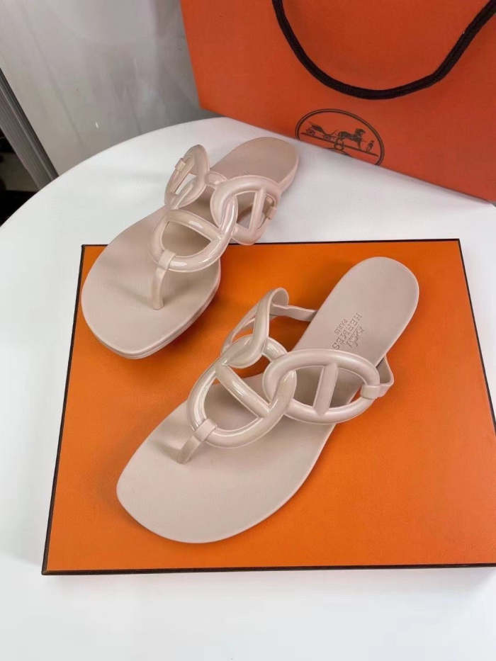 Flat leather sandals slippers , size 35-41  , with box,  SS50-875-880