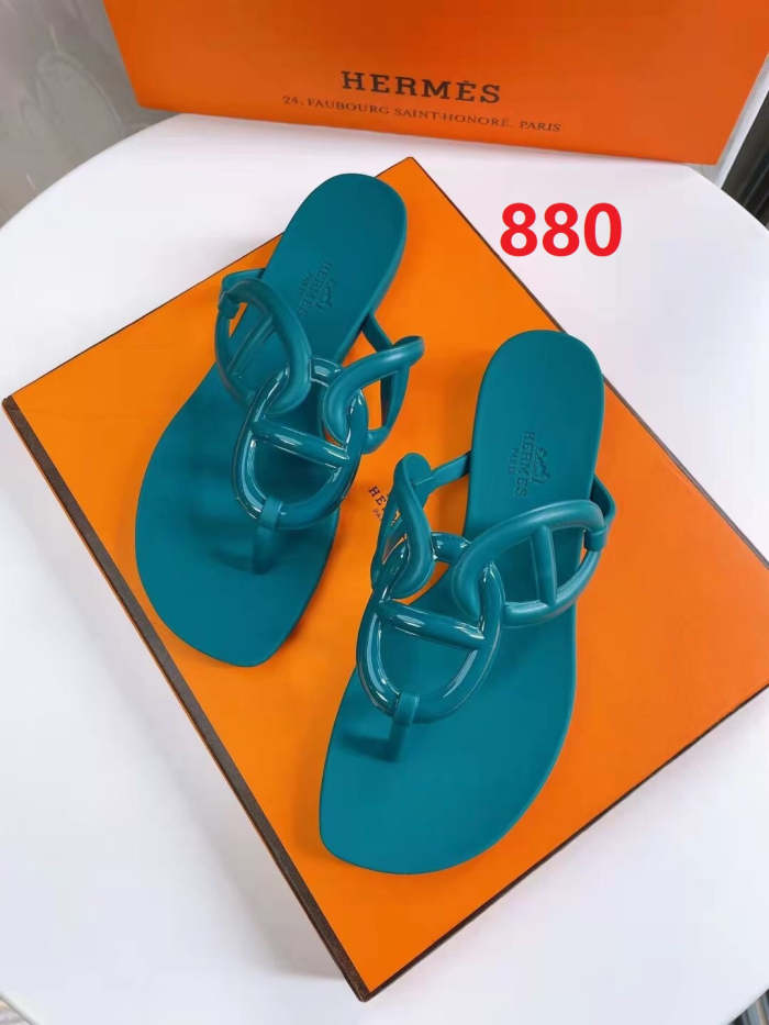 Flat leather sandals slippers , size 35-41  , with box,  SS50-875-880