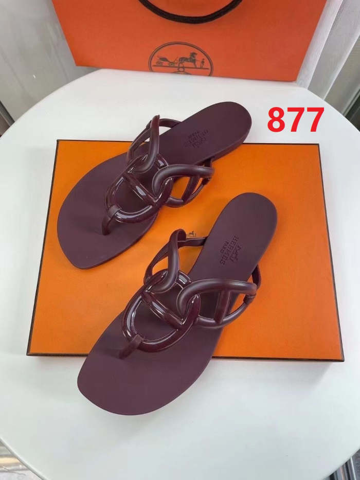 Flat leather sandals slippers , size 35-41  , with box,  SS50-875-880