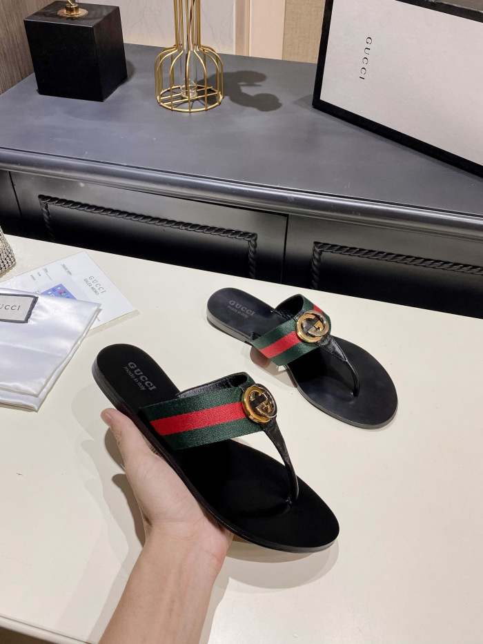 Flat leather sandals slippers , size 35-43 , with box, SS60-1337-1338