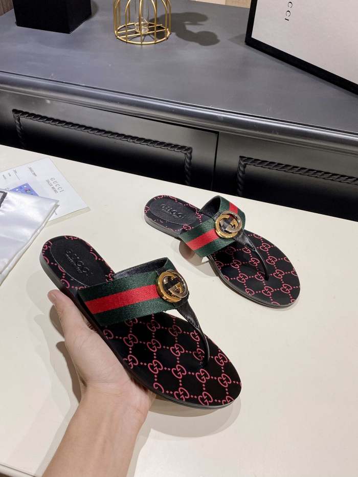 Flat leather sandals slippers , size 35-43 , with box, SS60-1337-1338