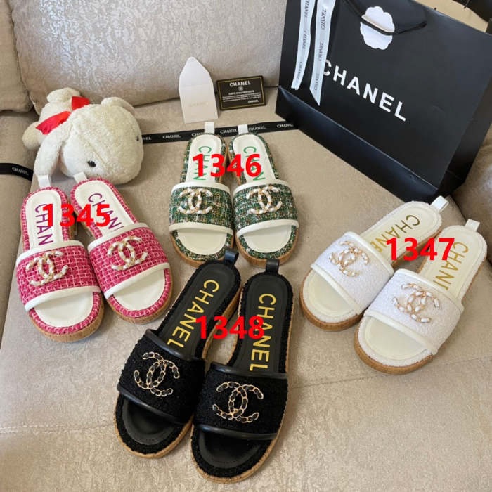Flat leather sandals slippers , size 34-41 , with box, SS60-1345-1348