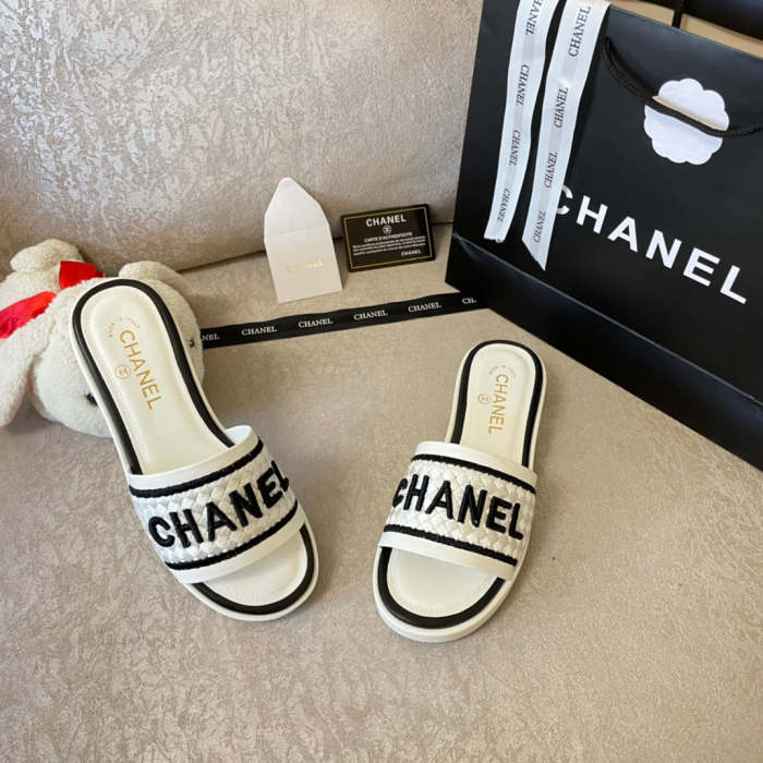 Flat leather sandals slippers , size 34-41 , with box, SS60-1353-1354