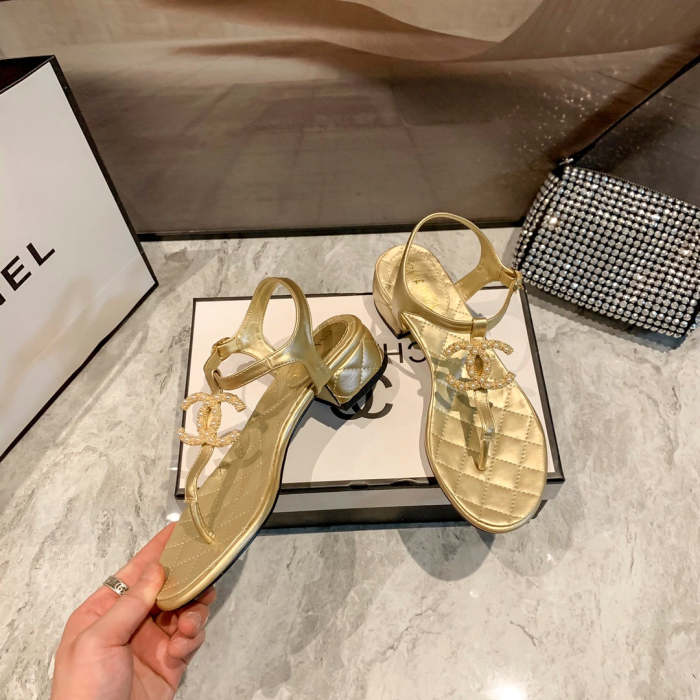 Flat leather sandals slippers , size 34-40 , with box, SS60-1390-1393