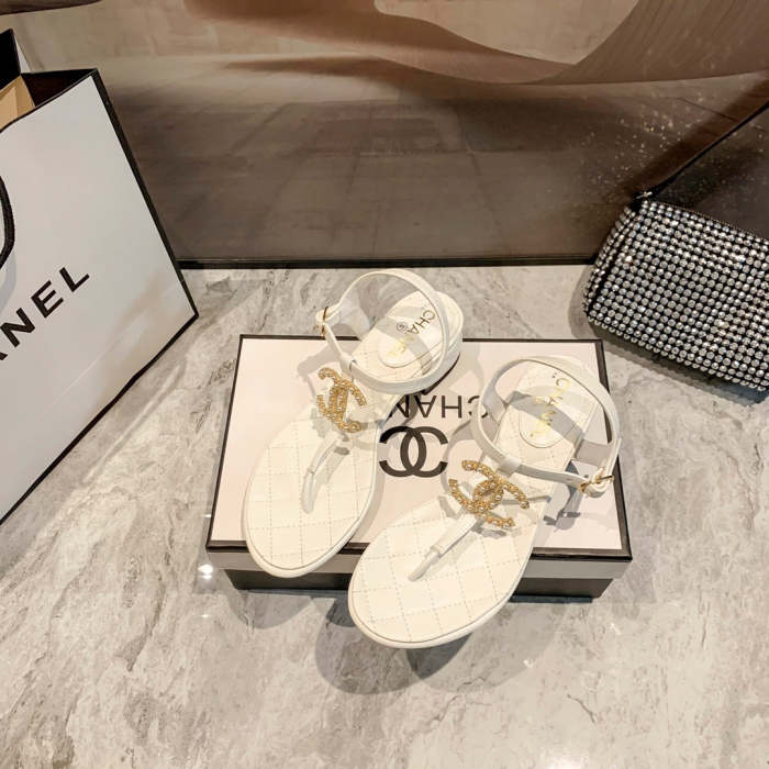 Flat leather sandals slippers , size 34-40 , with box, SS60-1390-1393