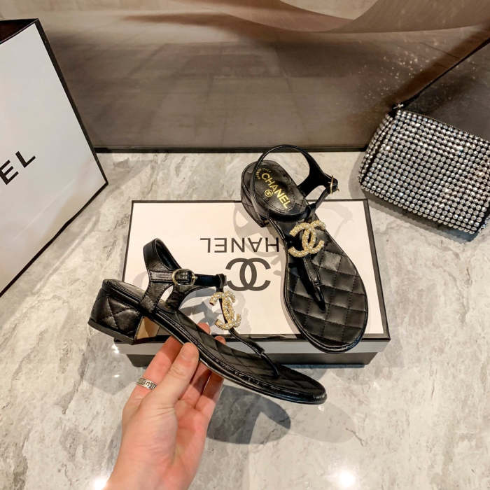 Flat leather sandals slippers , size 34-40 , with box, SS60-1390-1393