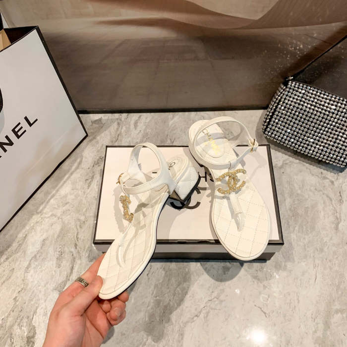 Flat leather sandals slippers , size 34-40 , with box, SS60-1390-1393