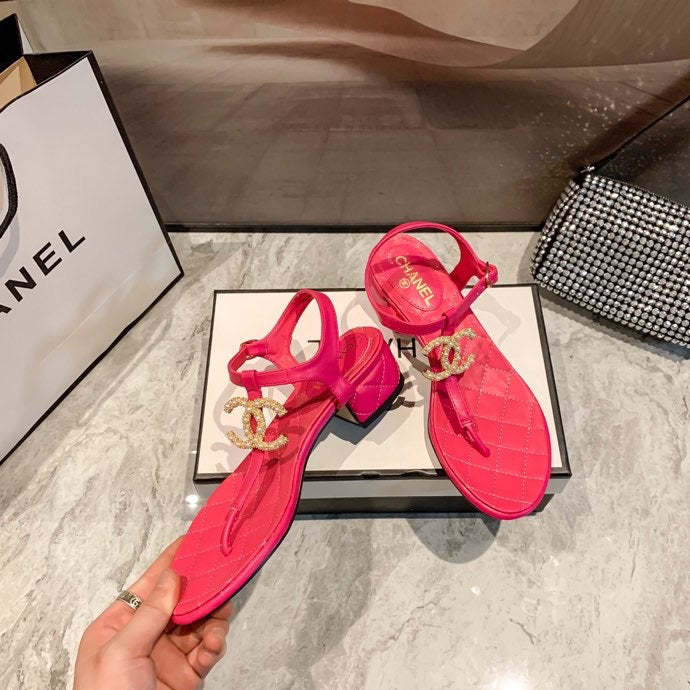 Flat leather sandals slippers , size 34-40 , with box, SS60-1390-1393