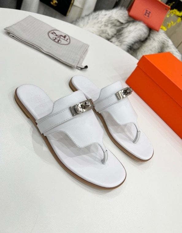 Flat leather sandals slippers , size 35-44 ,with box, SS70-1202-1207