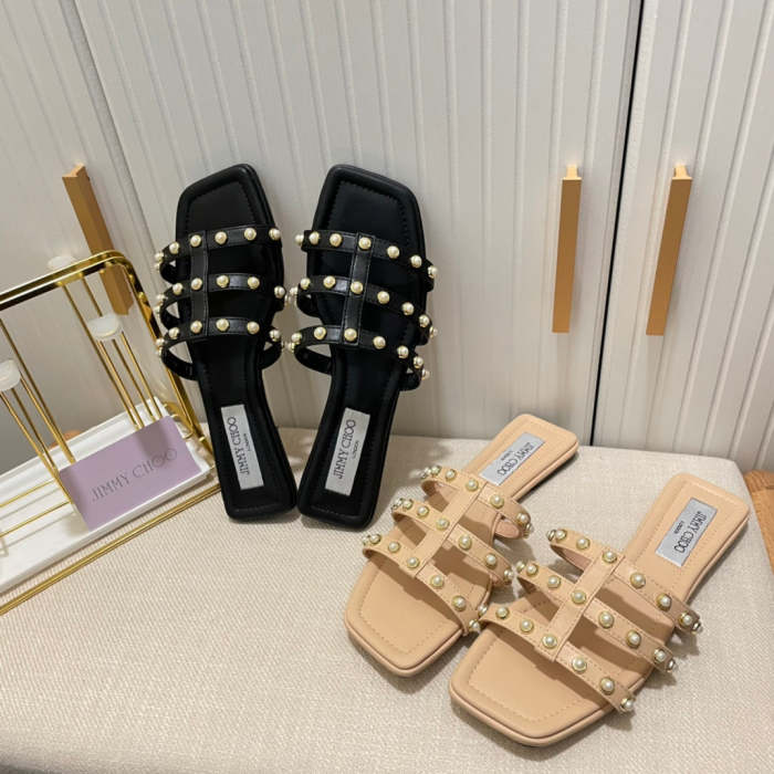 Flat leather sandals slippers , size 35-40 ,with box, SS60-1424-1425