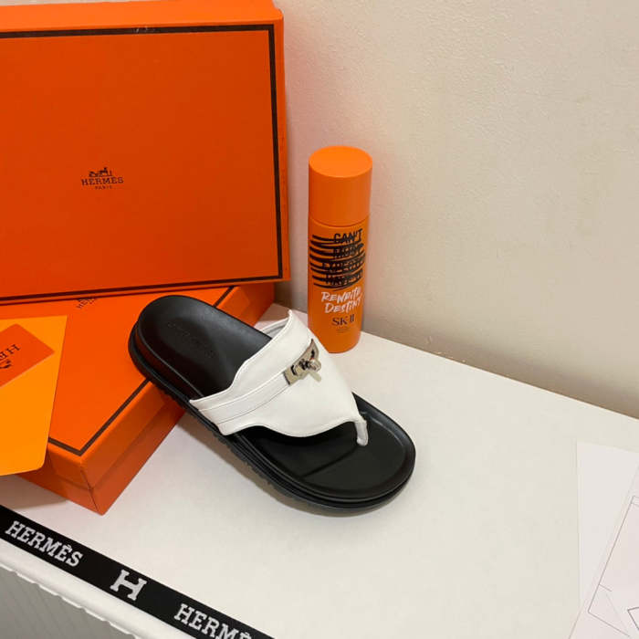 Flat leather sandals slippers , size 35-40 ,with box, SS60-1413-1414