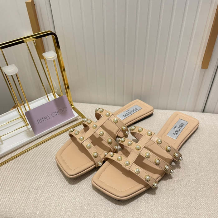 Flat leather sandals slippers , size 35-40 ,with box, SS60-1424-1425