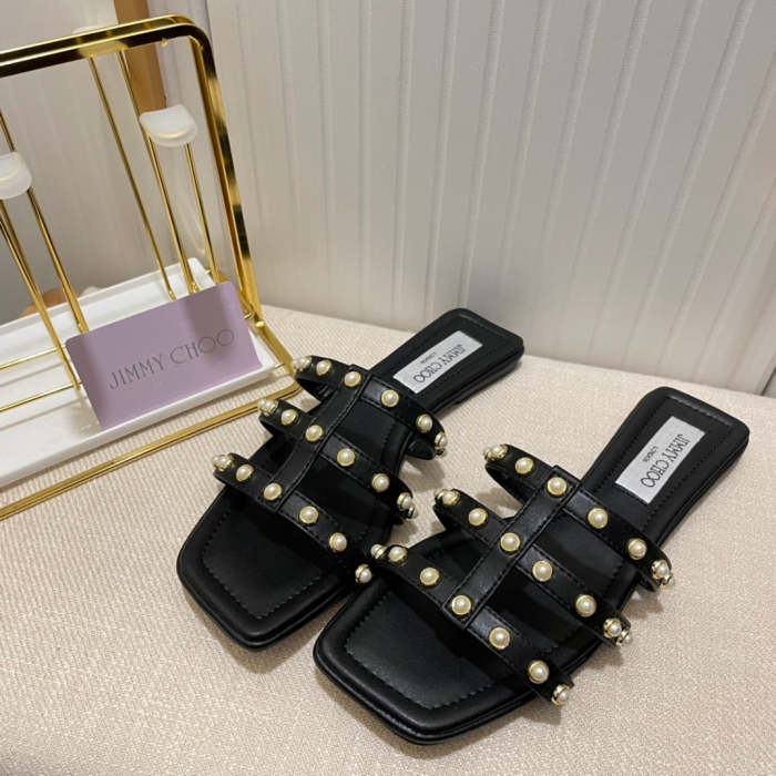 Flat leather sandals slippers , size 35-40 ,with box, SS60-1424-1425