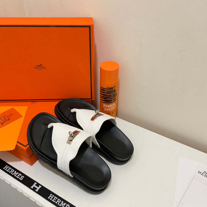 Flat leather sandals slippers , size 35-40 ,with box, SS60-1413-1414