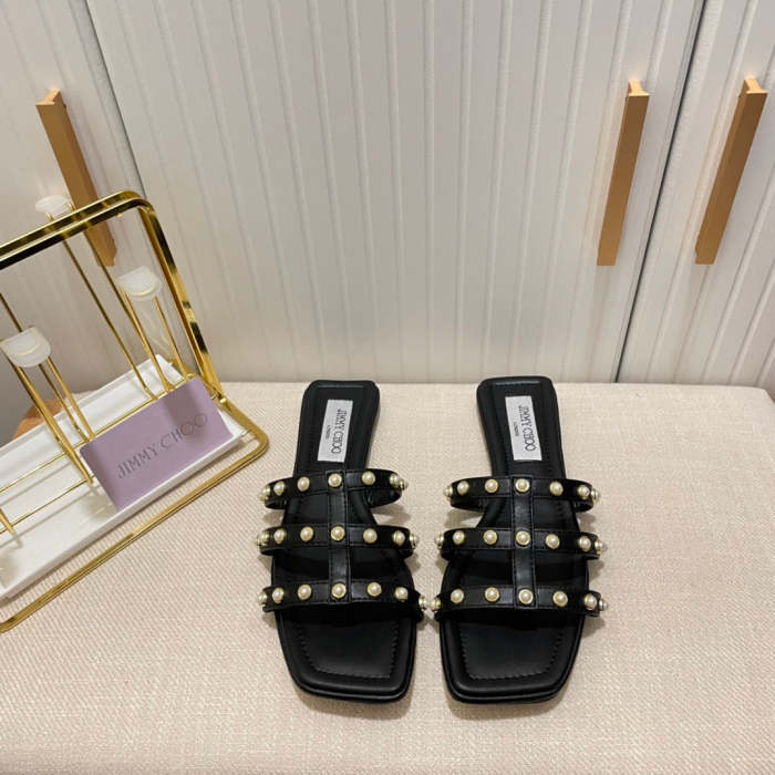 Flat leather sandals slippers , size 35-40 ,with box, SS60-1424-1425