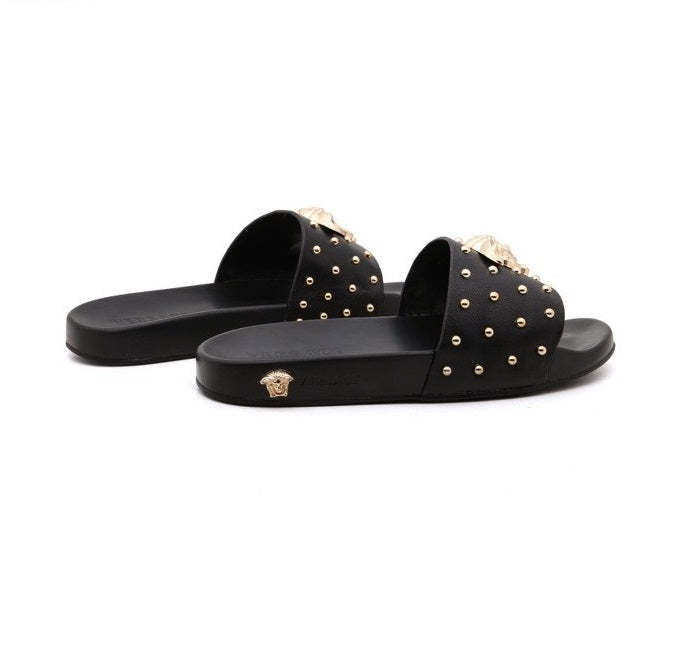 Flat leather sandals slippers , size 38-45 ,with box, SS70-1256