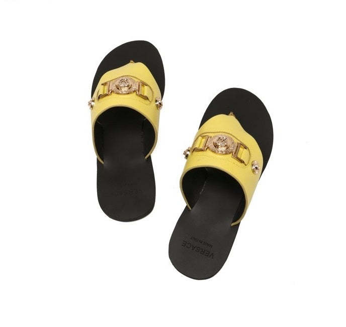 Flat leather sandals slippers , size 35-42 ,with box, SS70-1251-1254