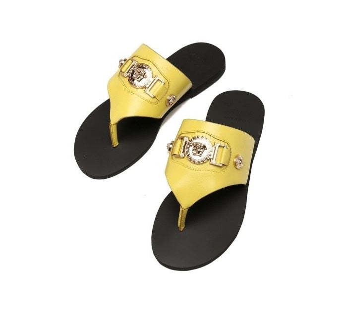 Flat leather sandals slippers , size 35-42 ,with box, SS70-1251-1254