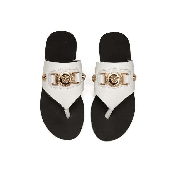 Flat leather sandals slippers , size 35-42 ,with box, SS70-1251-1254