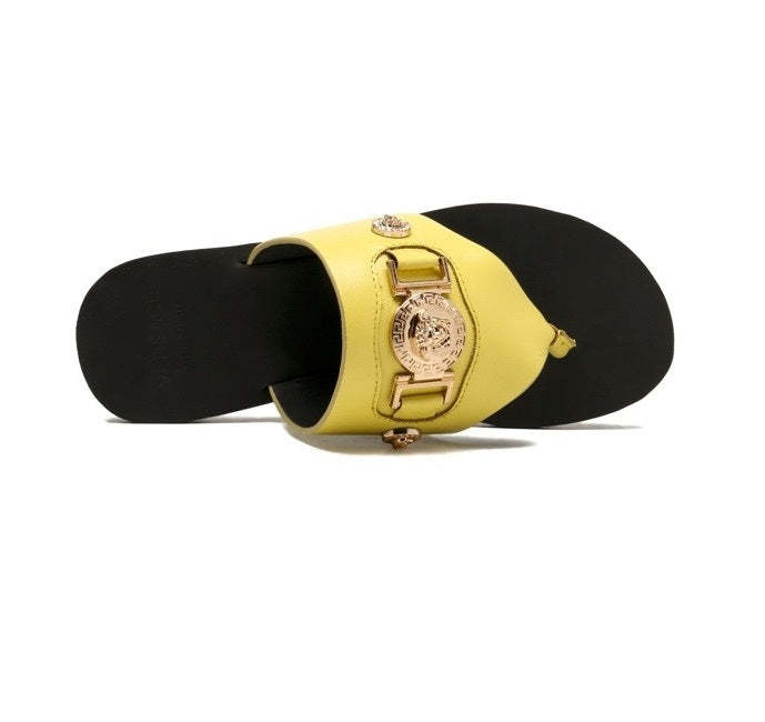 Flat leather sandals slippers , size 35-42 ,with box, SS70-1251-1254