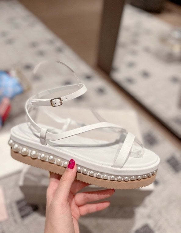 Flat leather sandals slippers , size 35-41 ,with box, SS110-209-210