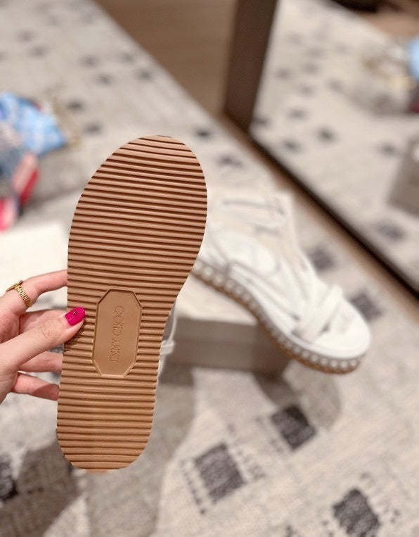 Flat leather sandals slippers , size 35-41 ,with box, SS110-209-210
