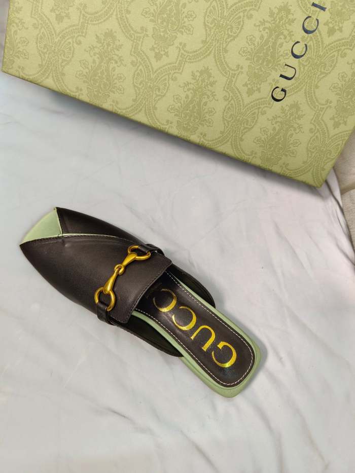 Heel leather sandals slippers,heel 4.5cm, size 35-40 ,with box, SS60-1449