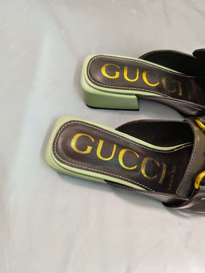 Heel leather sandals slippers,heel 4.5cm, size 35-40 ,with box, SS60-1449