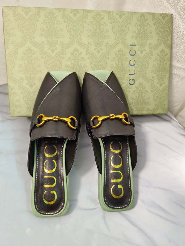 Heel leather sandals slippers,heel 4.5cm, size 35-40 ,with box, SS60-1449