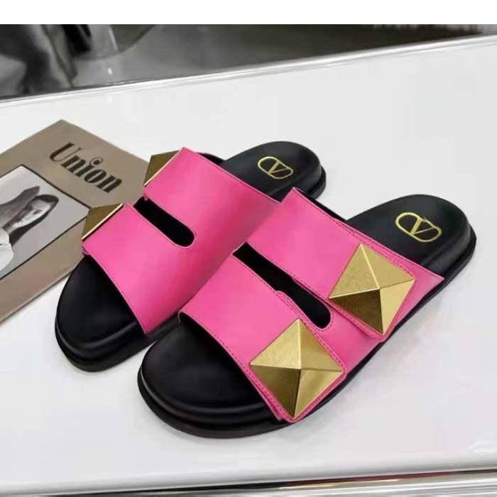 Flat leather sandals slippers , size 34-41 ,with box, SS60-1485-1486
