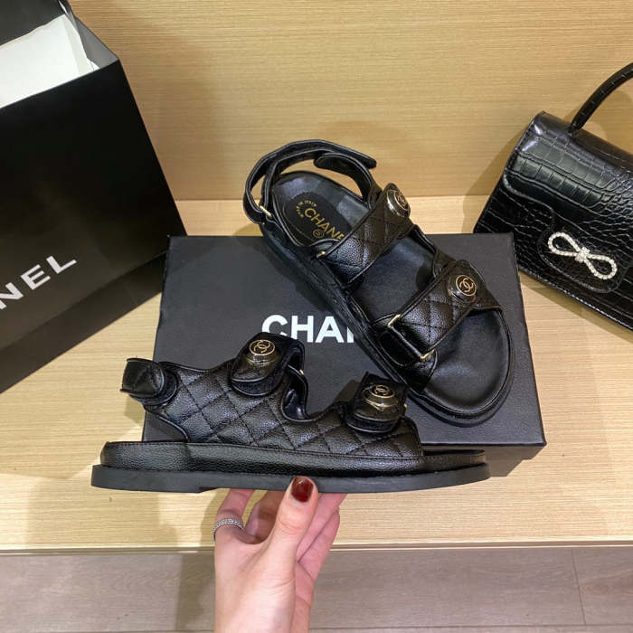 Flat leather sandals slippers , size 34-40 ,with box, SS60-1464