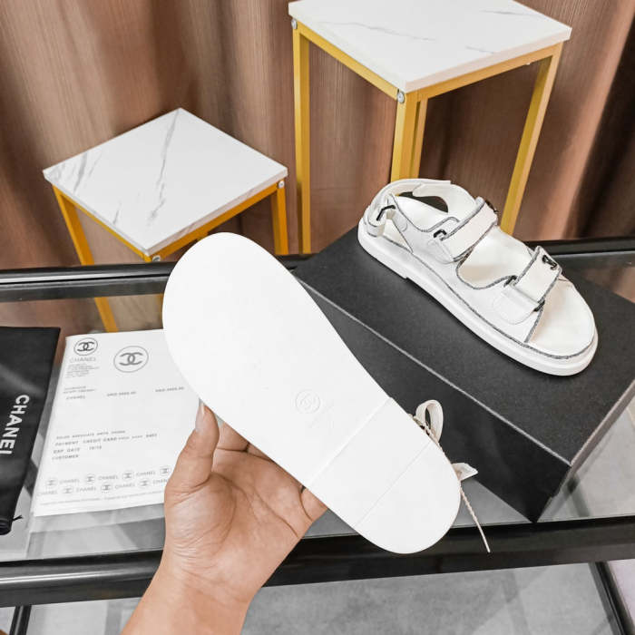 Flat leather sandals slippers , size 35-41 ,with box, SS60-1460-1461