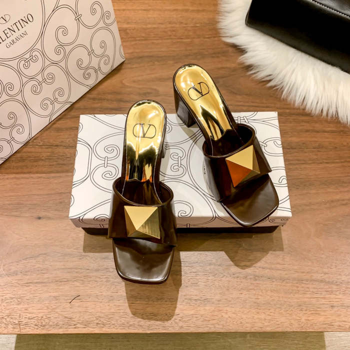 Heel shoes leather sandals slippers , heel 5cm,size 34-41 ,with box, SS60-1471-1476
