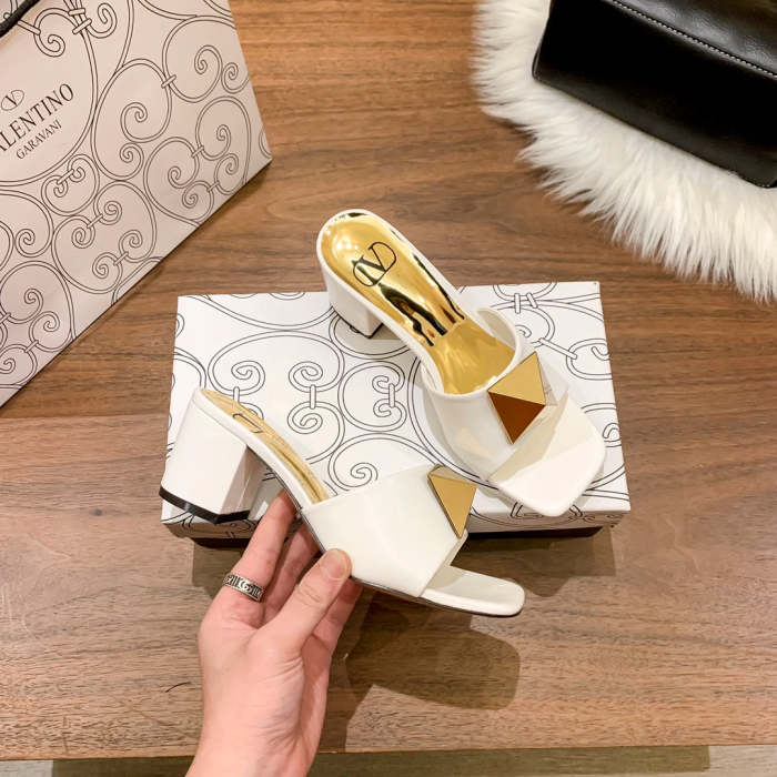 Heel shoes leather sandals slippers , heel 5cm,size 34-41 ,with box, SS60-1471-1476