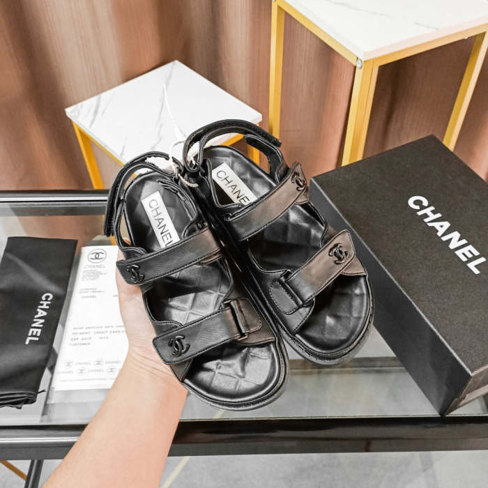 Flat leather sandals slippers , size 35-41 ,with box, SS60-1460-1461