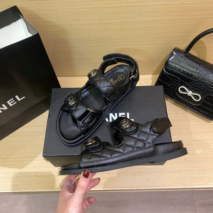 Flat leather sandals slippers , size 34-40 ,with box, SS60-1464