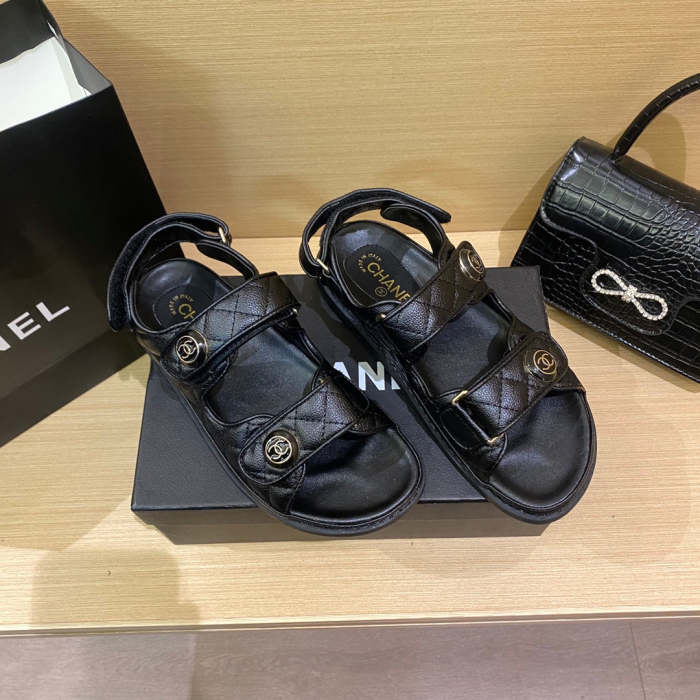 Flat leather sandals slippers , size 34-40 ,with box, SS60-1464