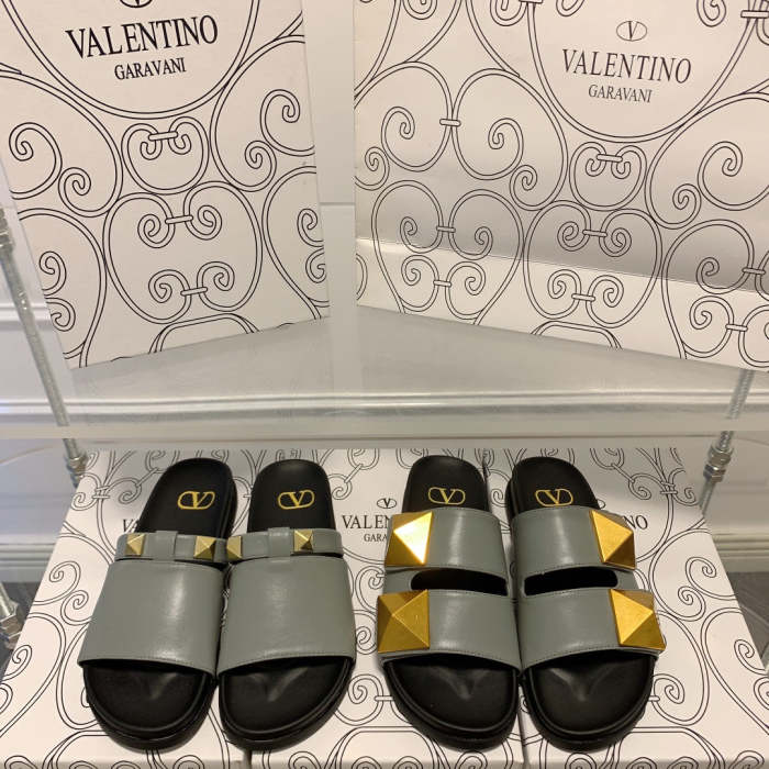 Flat leather sandals slippers , size 34-41 ,with box, SS60-1481-1482