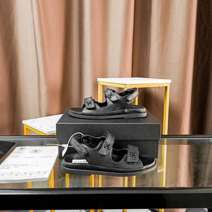 Flat leather sandals slippers , size 35-41 ,with box, SS60-1460-1461