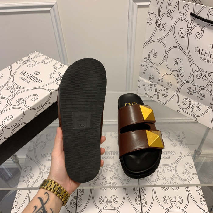 Flat leather sandals slippers , size 34-41 ,with box, SS60-1491-1492