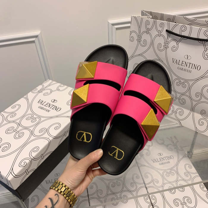 Flat leather sandals slippers , size 34-41 ,with box, SS60-1485-1486