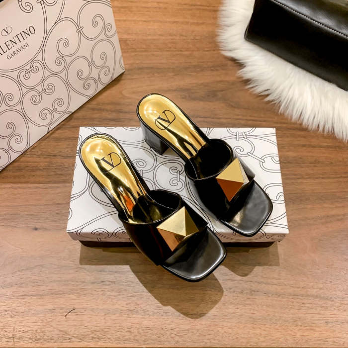Heel shoes leather sandals slippers , heel 5cm,size 34-41 ,with box, SS60-1471-1476