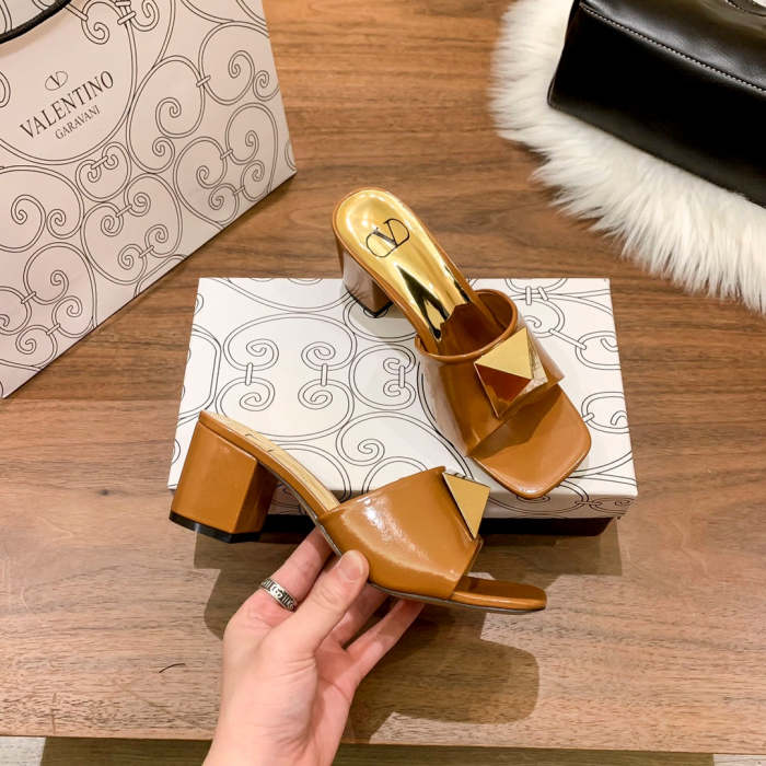 Heel shoes leather sandals slippers , heel 5cm,size 34-41 ,with box, SS60-1471-1476