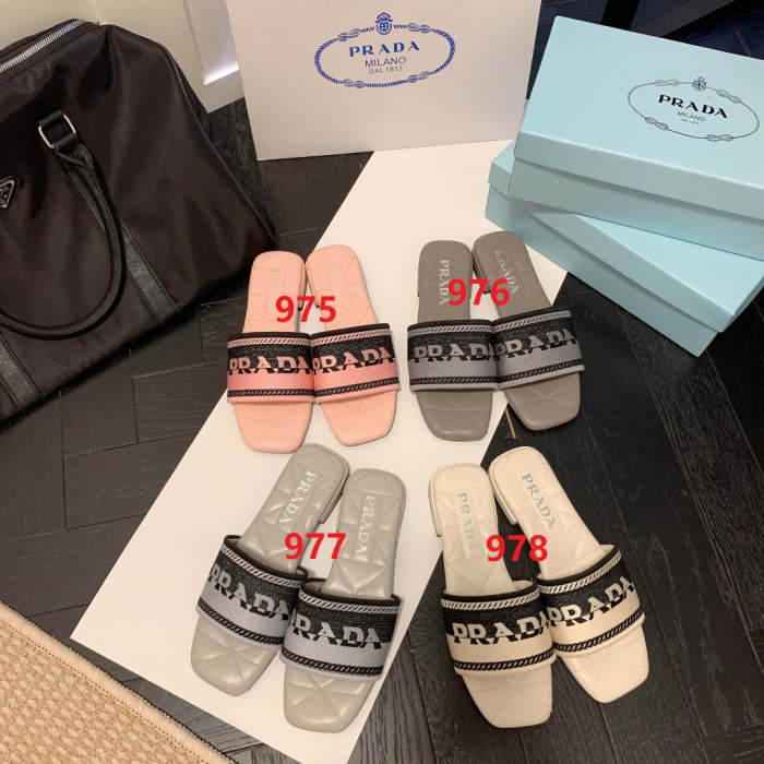 Flat leather sandals slippers , size 35-42 ,with box, SS50-975-978