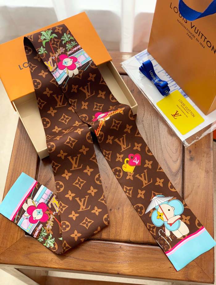 Silk scarf, hair tie , NO BOX, size 8-120cm,  SF15-296-298